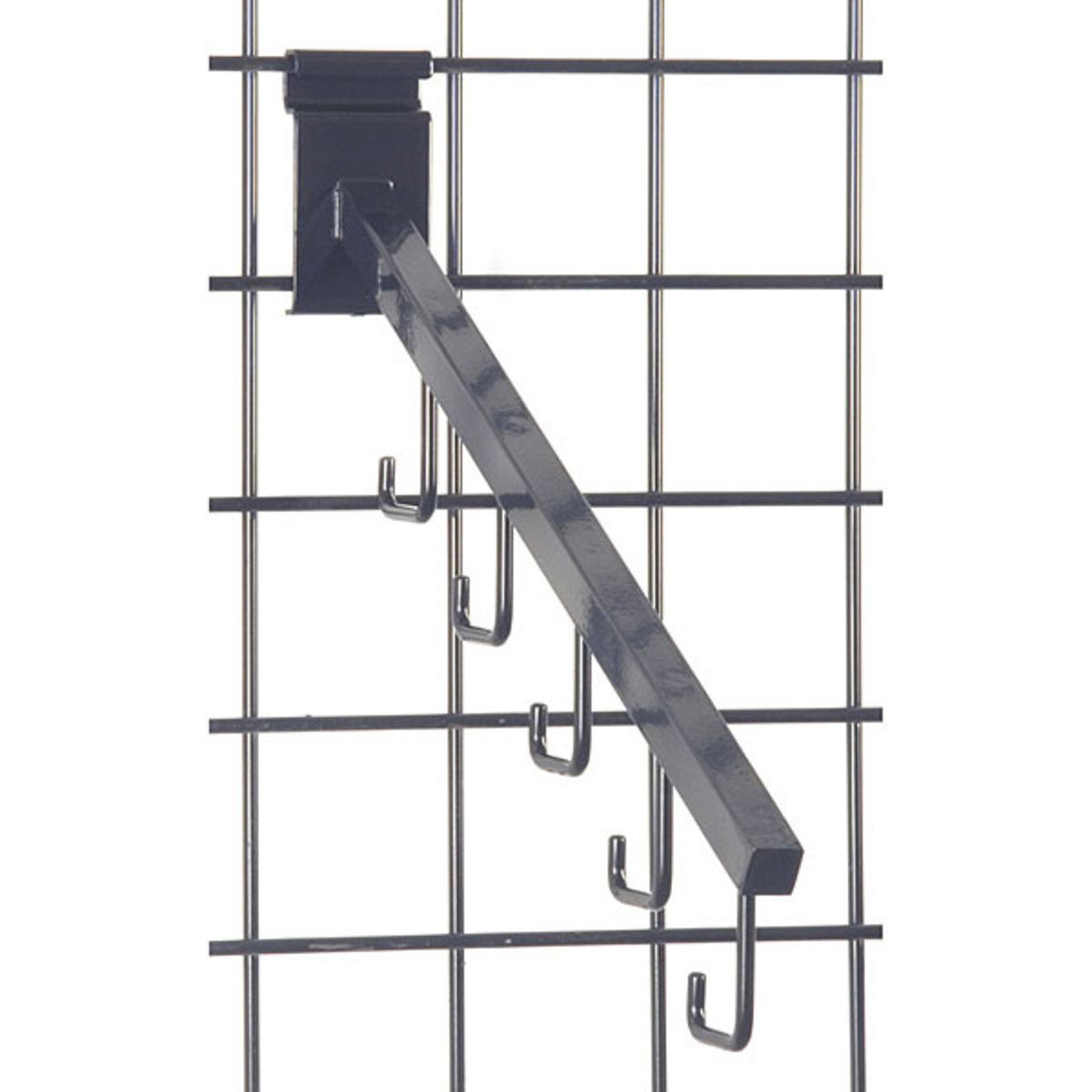 Square 5Hook Gridwall Waterfall Black Omaha Fixture