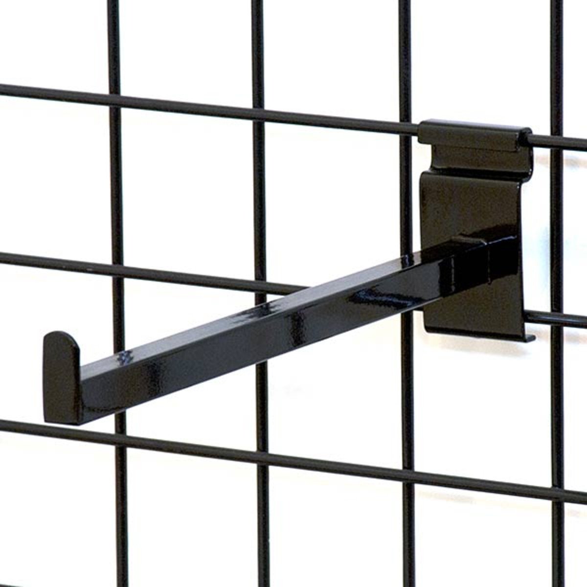 6-Pack Black Gridwall Hooks - 1/4 Inch Display Hangers For Retail Stores