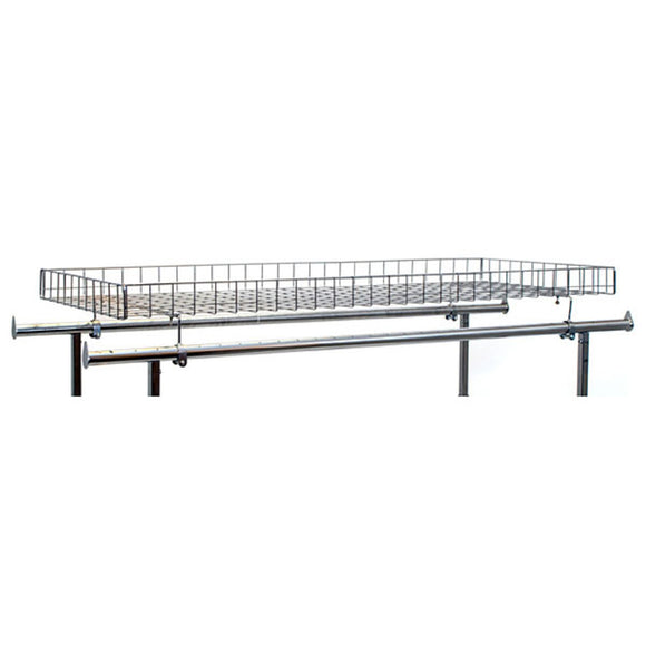 Add-On Wire Basket for Double Rail Rack - Chrome