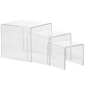 Set of 3 Acrylic Risers - Small - Clear