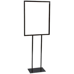 Floor Standing Sign Holder - 30" Twin Stem Uprights - Black - 22" x 28"
