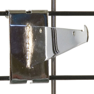 Gridwall Shelf Bracket 6" - Chrome - 25/Carton