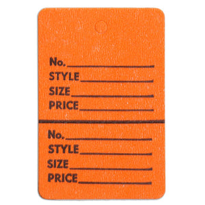 Merchandise Tag without String - 1-1/2" x 1-3/4" - Orange