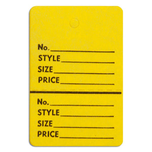 Merchandise Tag without String - 1-1/2" x 1-3/4" - Yellow
