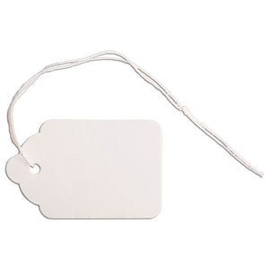 Merchandise Tag with String - 1-1/4" x 1-7/8" - White