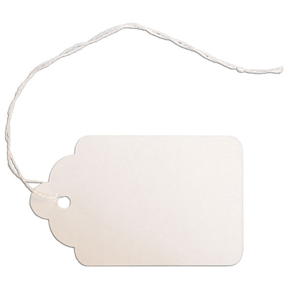 Merchandise Tag with String - 1-5/8 x 2-5/8 - White – Omaha Fixture