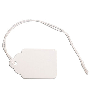 Merchandise Tag with String - 1" x 1-1/2" - White
