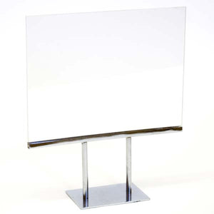 Twin Stem Countertop Sign Holder - Acrylic Frame - Horizontal - 11" x 8-1/2"
