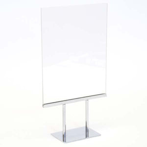 Twin Stem Countertop Sign Holder - Acrylic Frame - Vertical- 8-1/2" x 11"