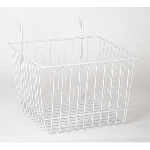 Wire Basket - Universal Bracket - 12" x 12" x 8" - White
